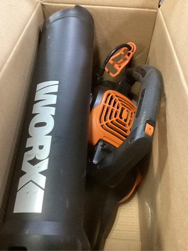 Condition photo showing As Is for WORX 12 Amp Trivac 3-in-1 Electric Leaf Blower/Mulcher/Yard Vacuum - WG512