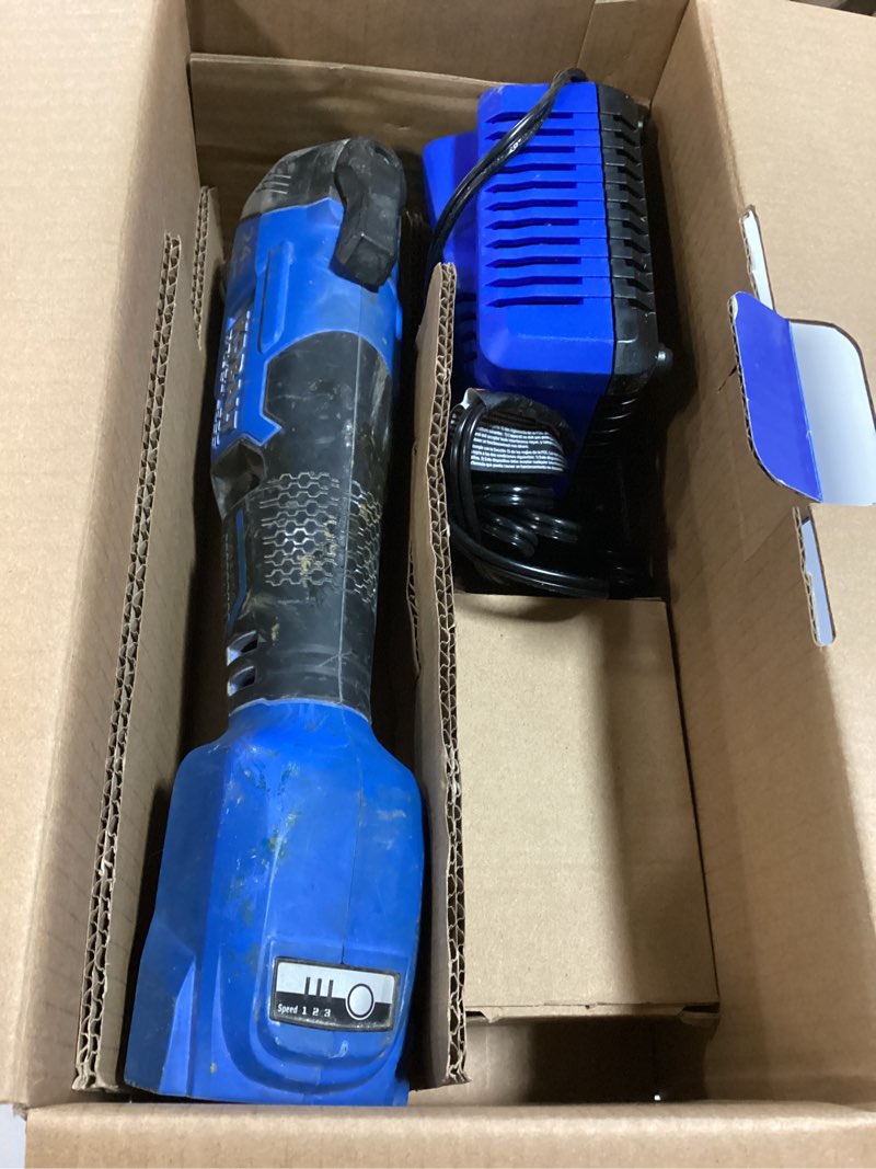 Condition photo showing As Is for Kobalt 24-volt Cordless Brushless Variable 18-Piece Oscillating Multi