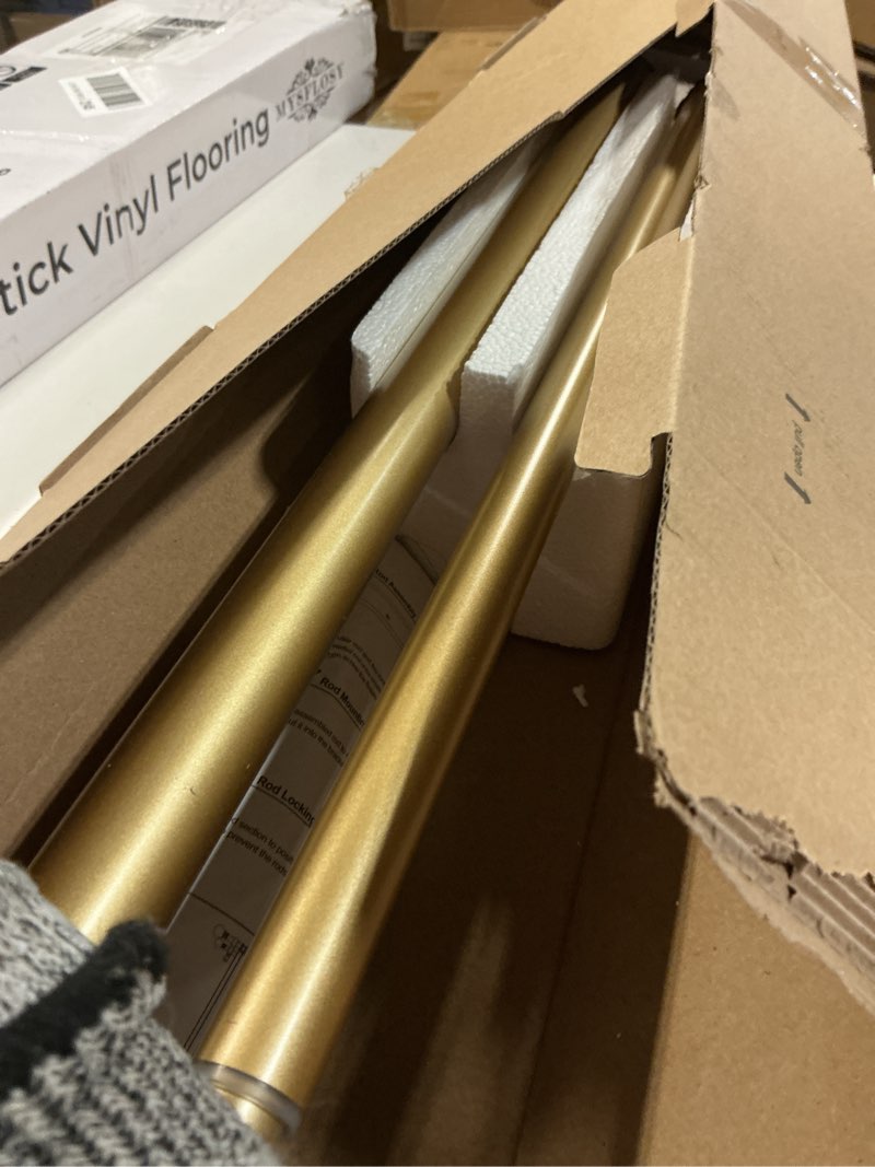 curtain rods for windows 32-96 inch, 1 inch adjustable flash gold curtain rod set with brackets, easy install