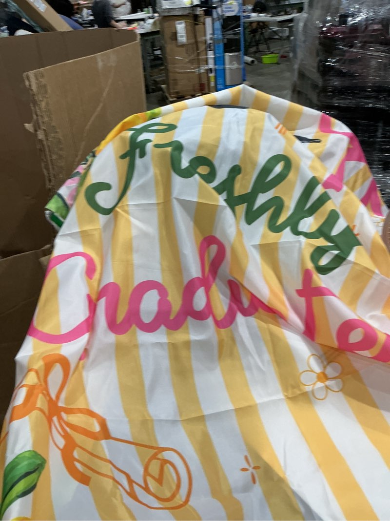 Condition photo showing Good Condition for freshly graduated backdrop banner - 2026 graduation lemonade bar decoration, lemon themed graduation