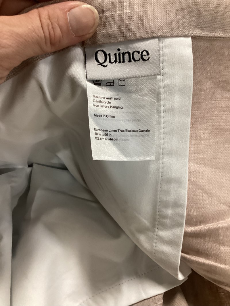 Condition photo showing Good Condition for european linen true blackout curtain - single panel, 48x96, rose quartz