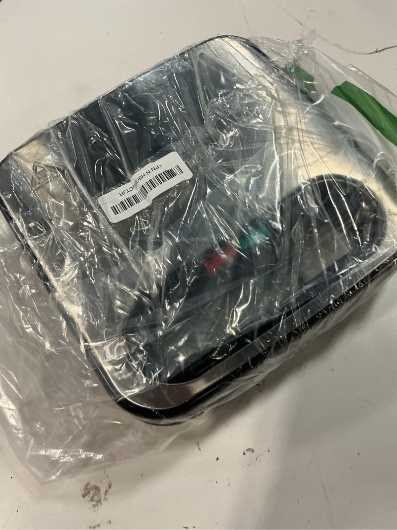 Condition photo showing As Is for elite gourmet esm2207xss sandwich panini maker grilled cheese, machine tuna melt omelets non-stick cooking surface, 2 slice, 750 watts, stainless steel