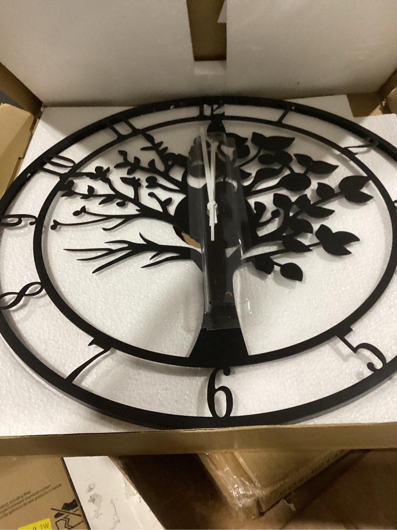 Condition photo showing New/Like New for 20inch/50cm large tree of life wall clocks for living room decor,bedroom,battery operated metal big decorative silent non ticking wall clock for farmhouse(tree of life, 20 inches) tree of life 20 inches