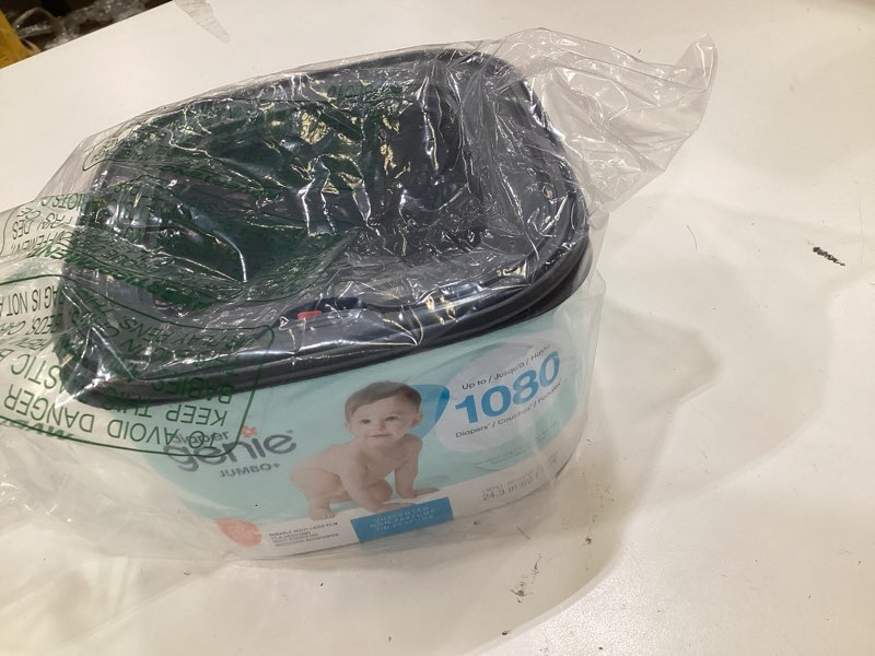 Condition photo showing Good Condition for the diaper genie jumbo+ square refill, with continuous film, can hold up to 1080 newborn-sized diapers per refill. blue 1080 count (pack of 1)