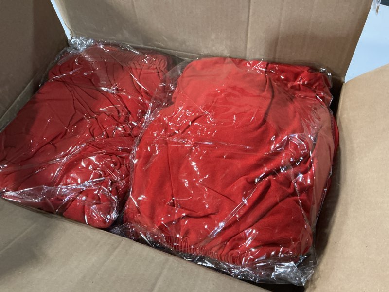Condition photo showing Good Condition for fitted tablecloth for 8 foot rectangle tables-4 pack red elastic outdoor picnic table cover-spandex stretch christmas table cloths 8ft for camping dining room patio kitchen banquet party red 30'' x 96'' | 4 pack