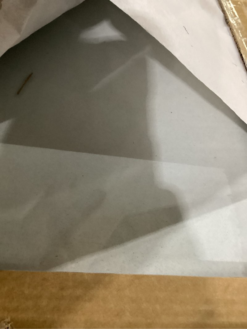 Condition photo showing Good Condition for tempered glass chair mat 48" x 32",1/5" thick for office desk,rolling chair mat for carpet, odorless, easy to clean with 4 non-slip pads for carpet & hardwood floors