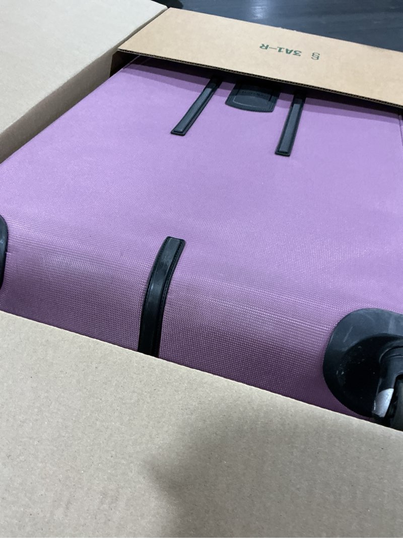 Condition photo showing As Is for travelpro maxlite 5 softside expandable luggage with 4 spinner wheels, lightweight suitcase, men and women, orchid pink purple, checked-medium 25-inch checked-medium 25-inch orchid pink purple
