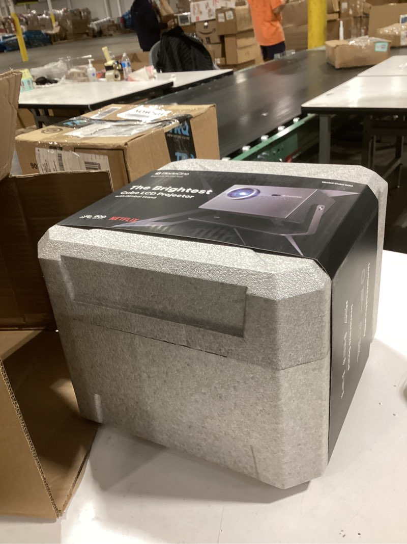 Condition photo showing Good Condition for Cube 600 Netflix Projector, 1080P Portable Projector with Wifi and Bluetooth, True ISO 600 ANSI Lumens, 360° Adjustable Gimbal Stand, Auto Keystone Video Projector, MAX 200''Display Black