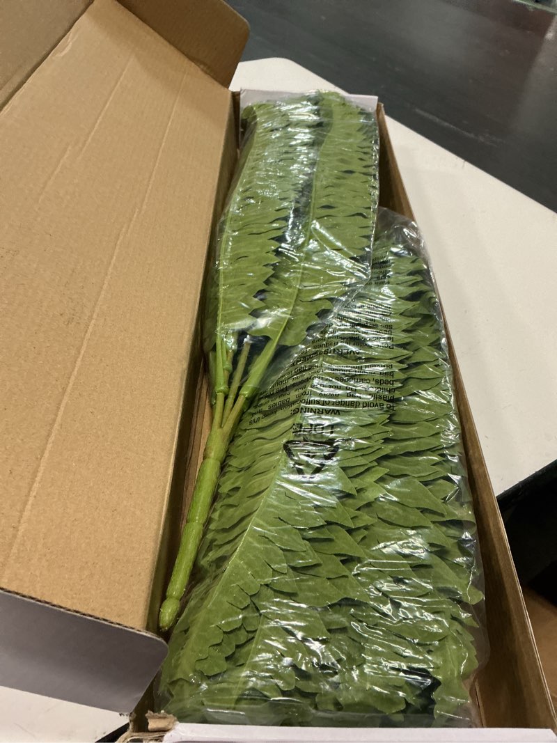 Condition photo showing New/Like New for forest prince 35" ferns artificial bush plants large, 2 artificial boston ferns with 39 fronds for outdoors home decor