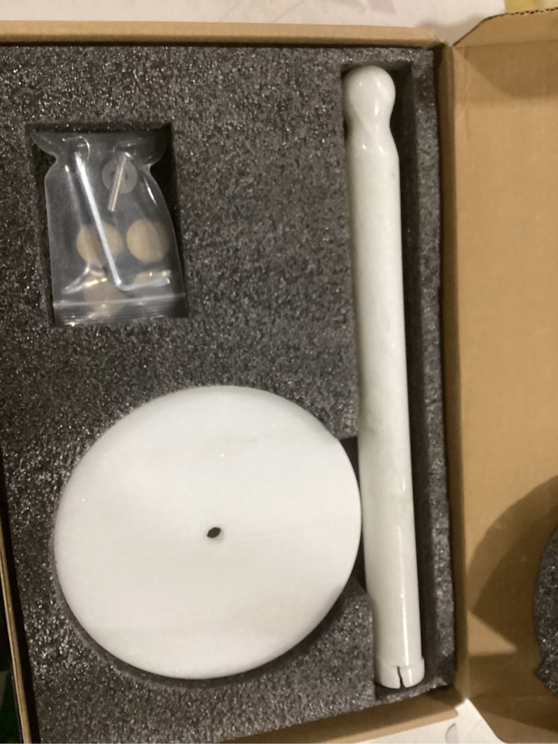Condition photo showing As Is for Koville Natural Marble Paper Towel Holder Countertop, 6“ Genuine Stone Paper Towel Holder Stand for Kitchen Storage, for Standard Rolls(Namib Fantasy)