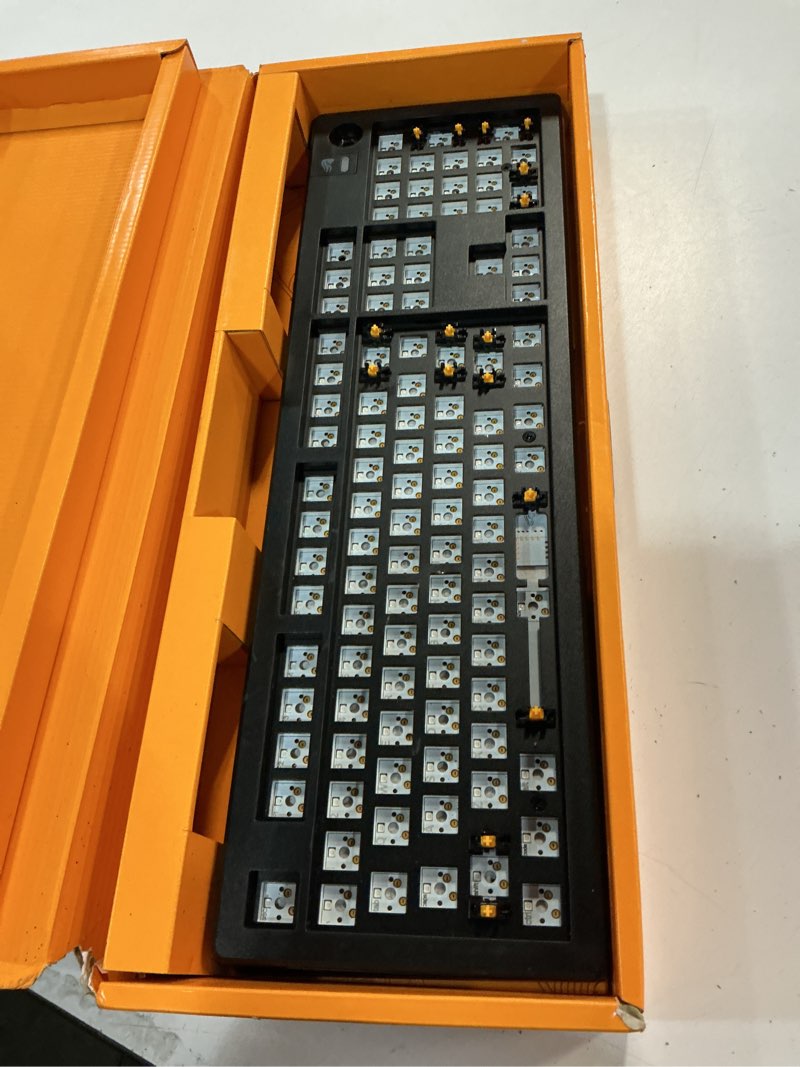 Condition photo showing Good Condition for glorious gaming - gmmk 3 barebones custom gaming keyboard kit with knob, 100% mechanical keyboard full size, modular gasket system, hotswappable mx, sound dampening foam, aluminum switch plate (black) black full size - gmmk 3