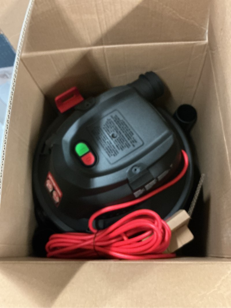 Condition photo showing As Is for shop-vac 16-gallon 6.5 hp corded wet/dry shop vacuum with accessories included