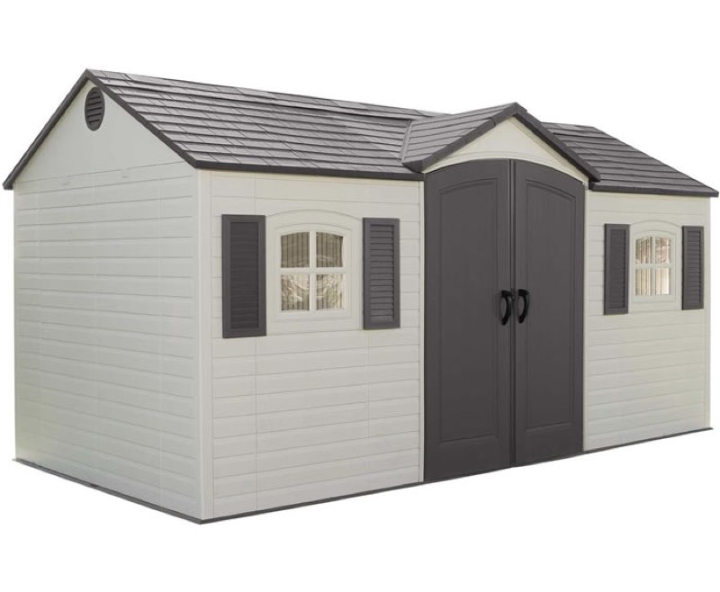 (3 boxes for pickup) Lifetime 15x8 Plastic Garden Storage Shed Kit w/ Floor