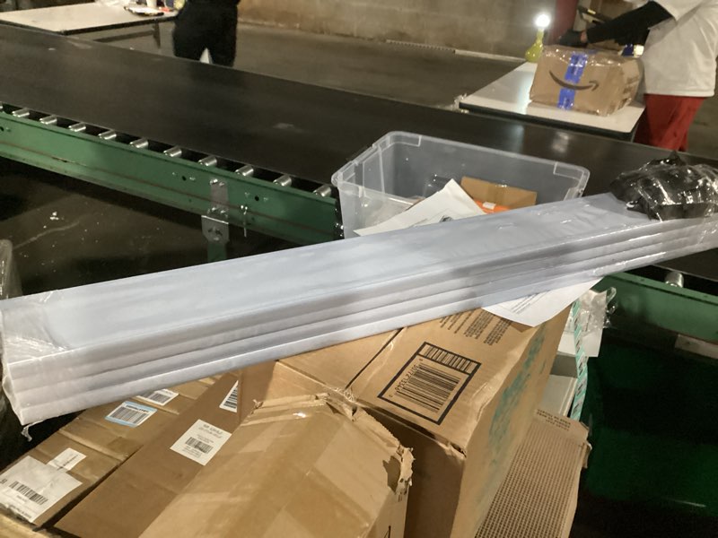 Condition photo showing New/Like New for Ceiling Curtain Track Set, Ceiling or Wall Mount 6ft - 9ft, Aluminum Heavy-Duty Curtain Rails, Room Divider Curtain Track for Bedroom, With Silent Slide, Clips and Hooks?White 9ft White