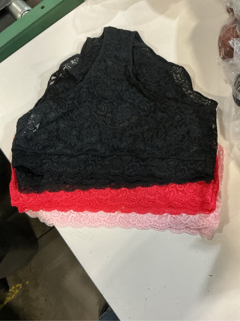 Condition photo showing Good Condition for quince stretch lace high-waisted brief (6-pack), l, black/pale pink/ruby