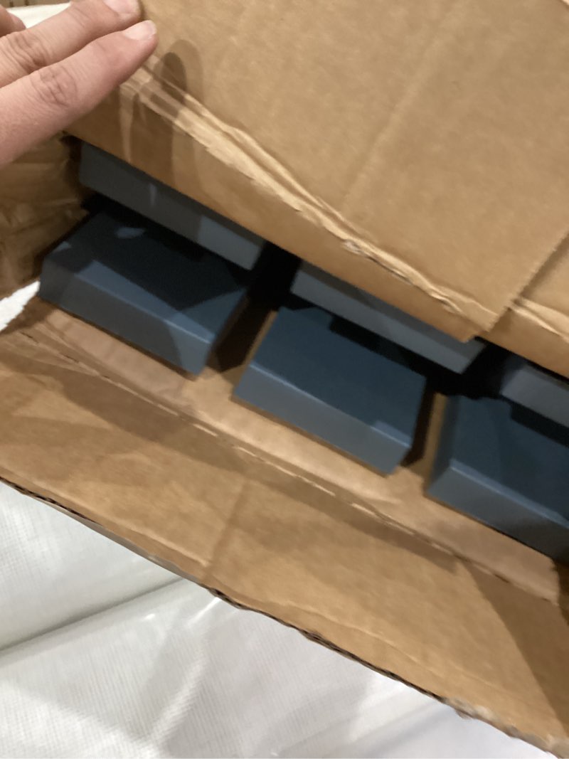 Condition photo showing As Is for 12"w x 66"h lifetime vinyl, tailormade three board spaced (3 batten), board-n-batten shutters, w/shutter-loks (per pair), storm cloud 66-in. h 419 - storm cloud