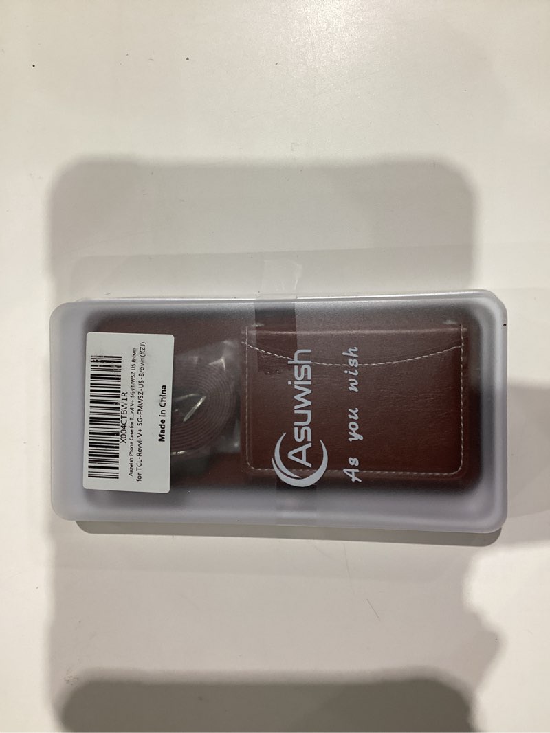 Condition photo showing New/Like New for Asuwish Phone Case for T-Mobile Revvl V+ 5G Wallet Cover with Screen Protector Card Holder Slot Crossbody Strap Cell Tmobile RevvlV+ +5G T Mobile Revell V+5G TCL Revel V + Plus G5 2021 Women Brown