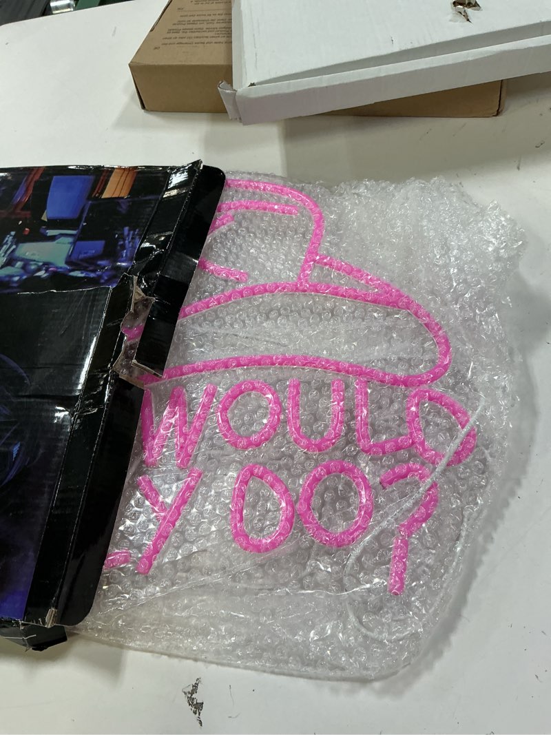 Condition photo showing Good Condition for what would dolly do neon sign,cowgirl neon signs for wall decor country retro style dimmable pink cowgirl hat led light for cowboy themed party dolly music parton fans gift