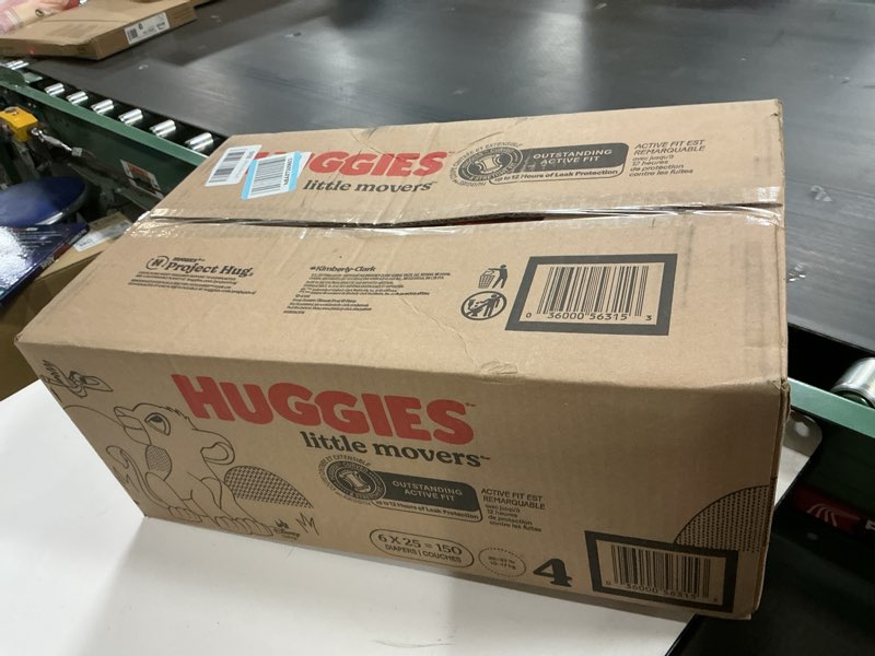 Condition photo showing New/Like New for Huggies Little Movers Disposable Diapers - Econ+ Pack - Size 4 - 150ct