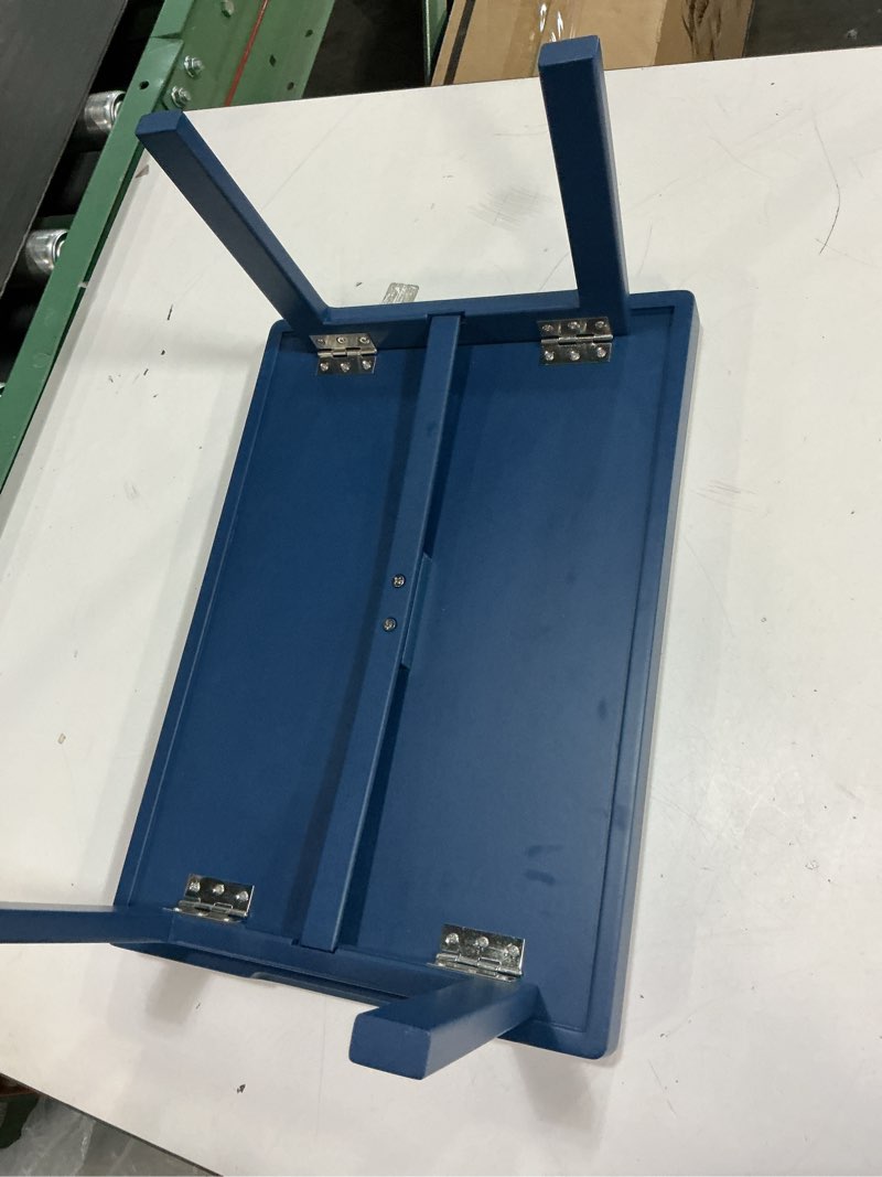 Condition photo showing Good Condition for Bamboo Bed Table Tray with Support Bar and Foldable Legs, Breakfast Food Trays Table for Bed Sofa Eating and Laptops, TV Lap Tray Table on Couch (Applied for Invention Patent) Navy Blue 16.9x11.8x8 in