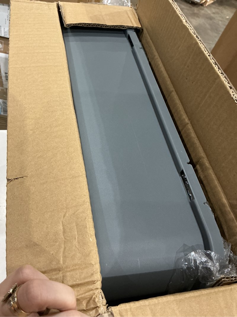 Condition photo showing Good Condition for enclosed cat litter box with flip-top lid, stainless steel large covered litter box, high sided metal litter pan with litter scoop & mat, odor control, leak proof, easy cleaning, grey grey 18.9"×14.9"×13.7"