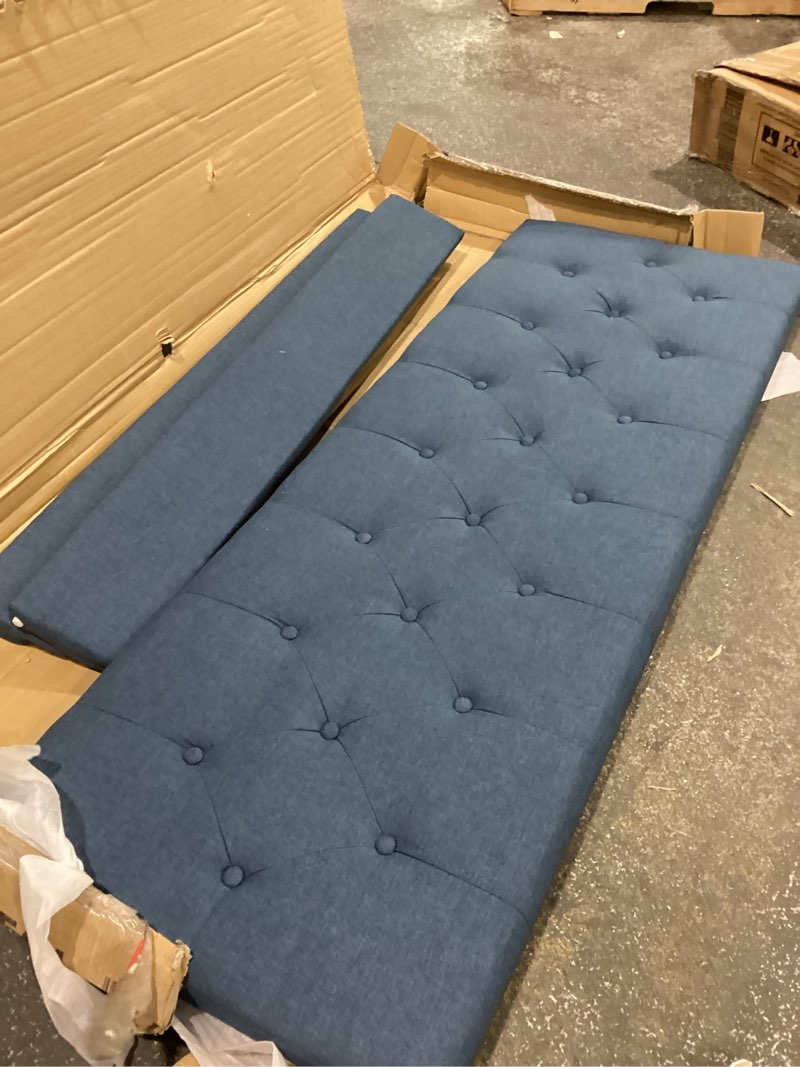 Queen tufted upholstered panel bed