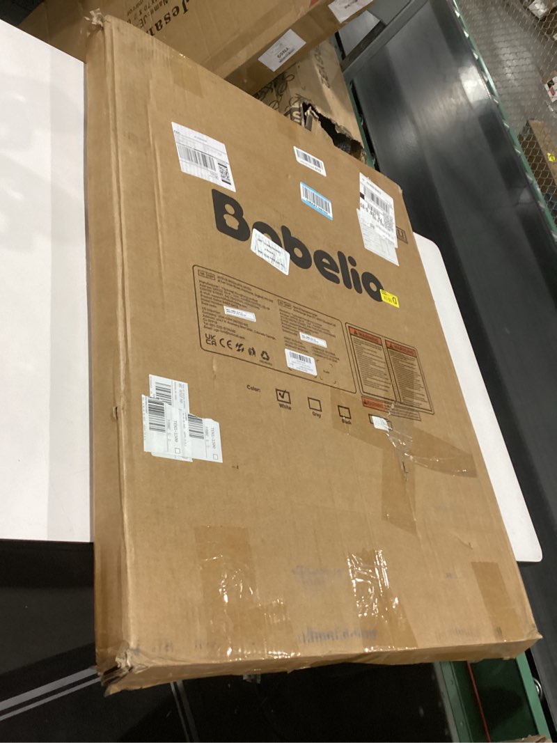 Condition photo showing New/Like New for Babelio 36" Tall Upgraded Baby Gate with Cat Door, 29-43" Auto Close Durable Dog Gate for Stairs, Doorways and House, Easy Walk Thru Safety Gate with Pet Door Includes 4 Wall Cups, White White 29-43" Wide, 36" Tall