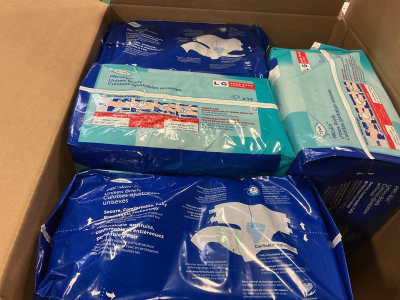 Condition photo showing New/Like New for Tena Incontinence Adult Diapers, Maximum Absorbency, Disposable Briefs, ProSkin - Large - 56 ct Large 56