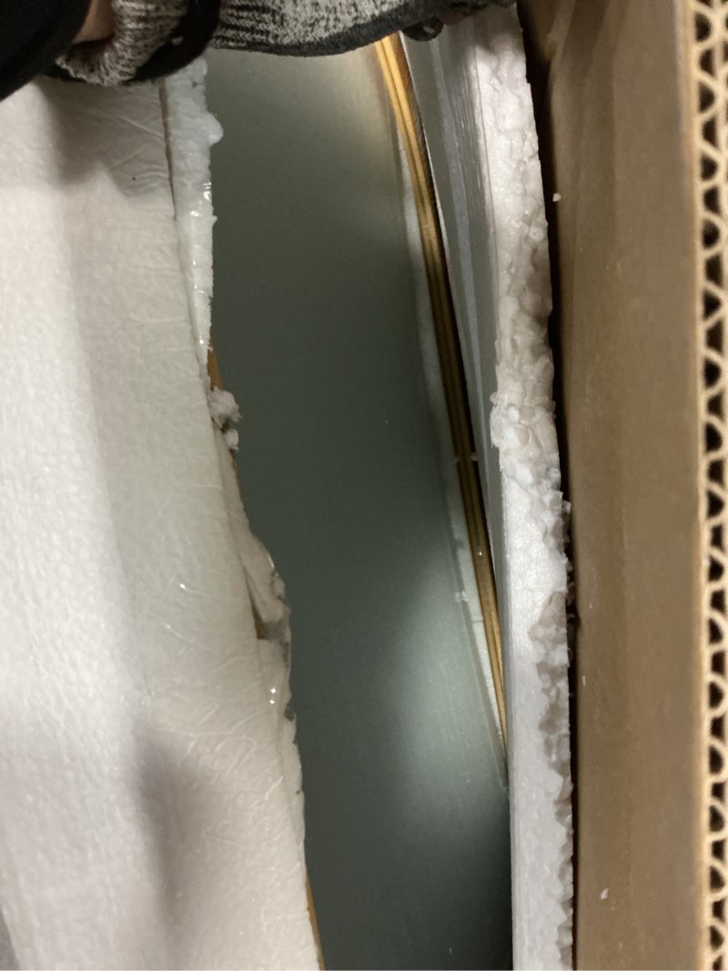 Condition photo showing Good Condition for Decorative Rattan Wall Mirror, Boho Bathroom Modern Makeup Mirror, Rustic Wall Bohemia Mirrors for Bedroom, Living Room, Vanity Versatile Farmhouse, Nursery, Bathroom, 36"x24", Arched Arched 24"L x 36"W