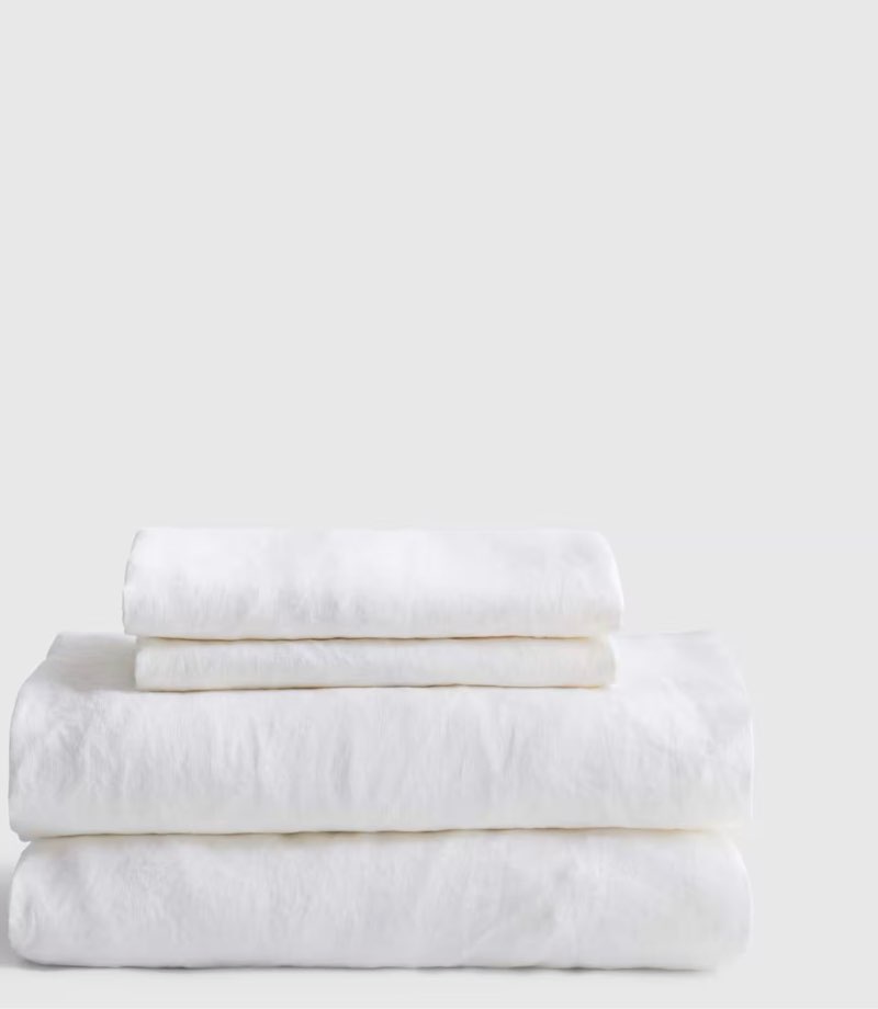 european linen sheet set king- white ((quince)