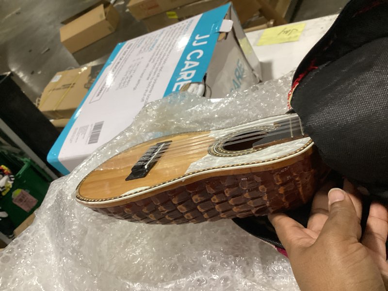 Condition photo showing As Is for ukulele, charango 10 strings guitar, hand rubbed finish carved unique ukulele charango unique instrument for professional beginners unique guitar 27 inch hand carved premium instrument charango