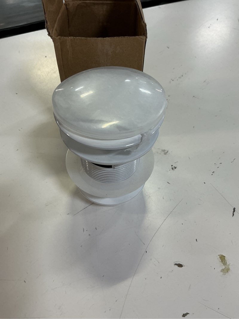 Condition photo showing Good Condition for pop-up freestanding bathtub drain stopper, suitable and compatible with freestanding bathtub drain rough-in kit (white)