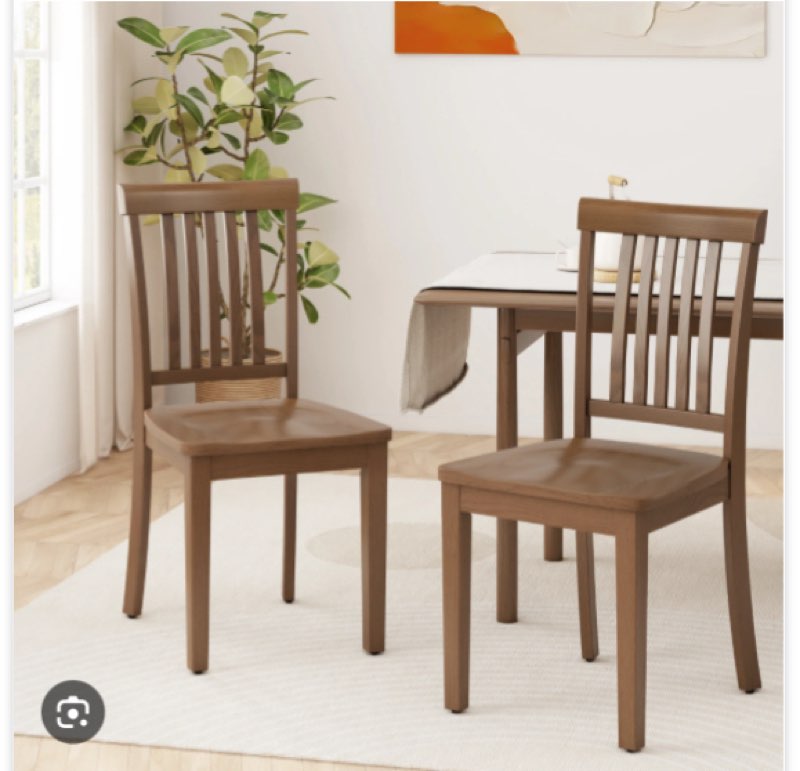 Tanvier Slatted Back Dining Chair Solid Wood Side Chair set of 2