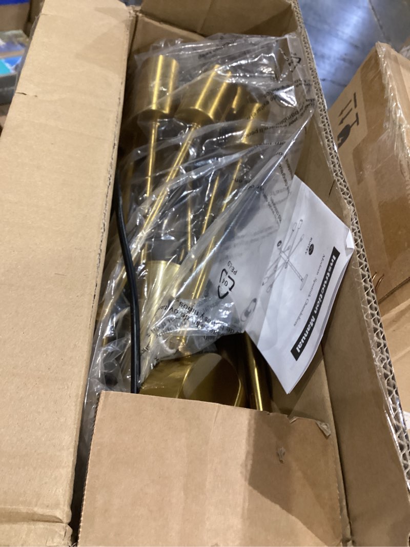 Condition photo showing Good Condition for Modern Sputnik Chandeliers Light, 8-Light Gold Dining Room Chandelier Over Table, E26 Mid Century Ceiling Light Fixtures Height Adjustable Hanging Pendant Lighting for Entryway Foyer Gold 8 Light