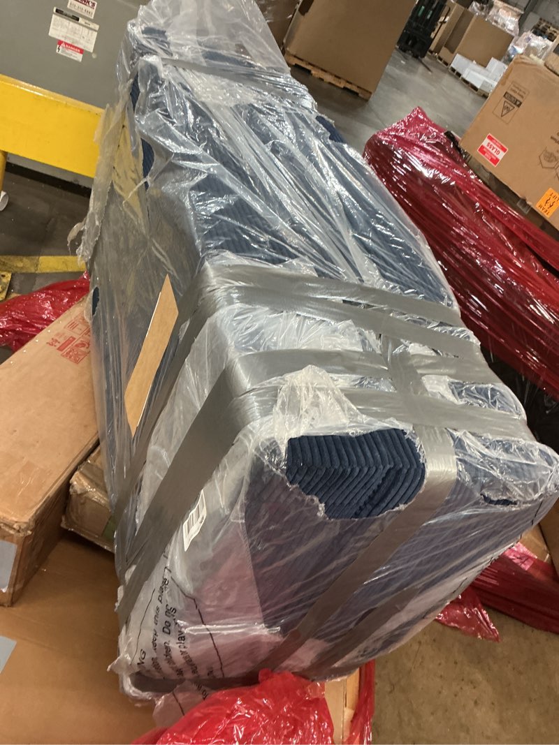 Condition photo showing As Is for MAXYOYO Tri-Fold Mattress, 6 Inch Tufted Folding Mattress Full Foam Bed, Foldable Floor Couch Guest Bed Topper Portable Camping Sleeper with Corded Fabric, Navy, 53"x75" Full Navy