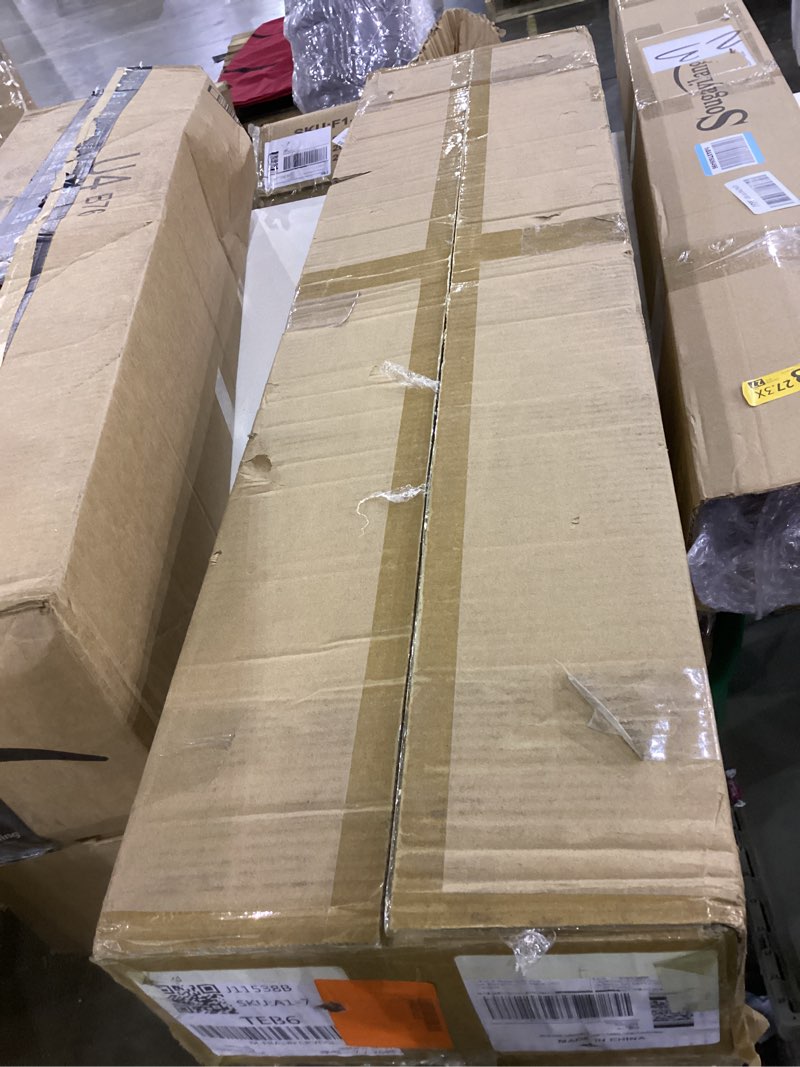 Condition photo showing As Is for Clear Acrylic Narrow Console Tables for Entryway, 39.4" L x 7.9" W x 31.5" H, Modern Entry Table 2-Tier, Cylindrical Legs, Skinny Hallway Table for Foyer, Sofa, Living Room