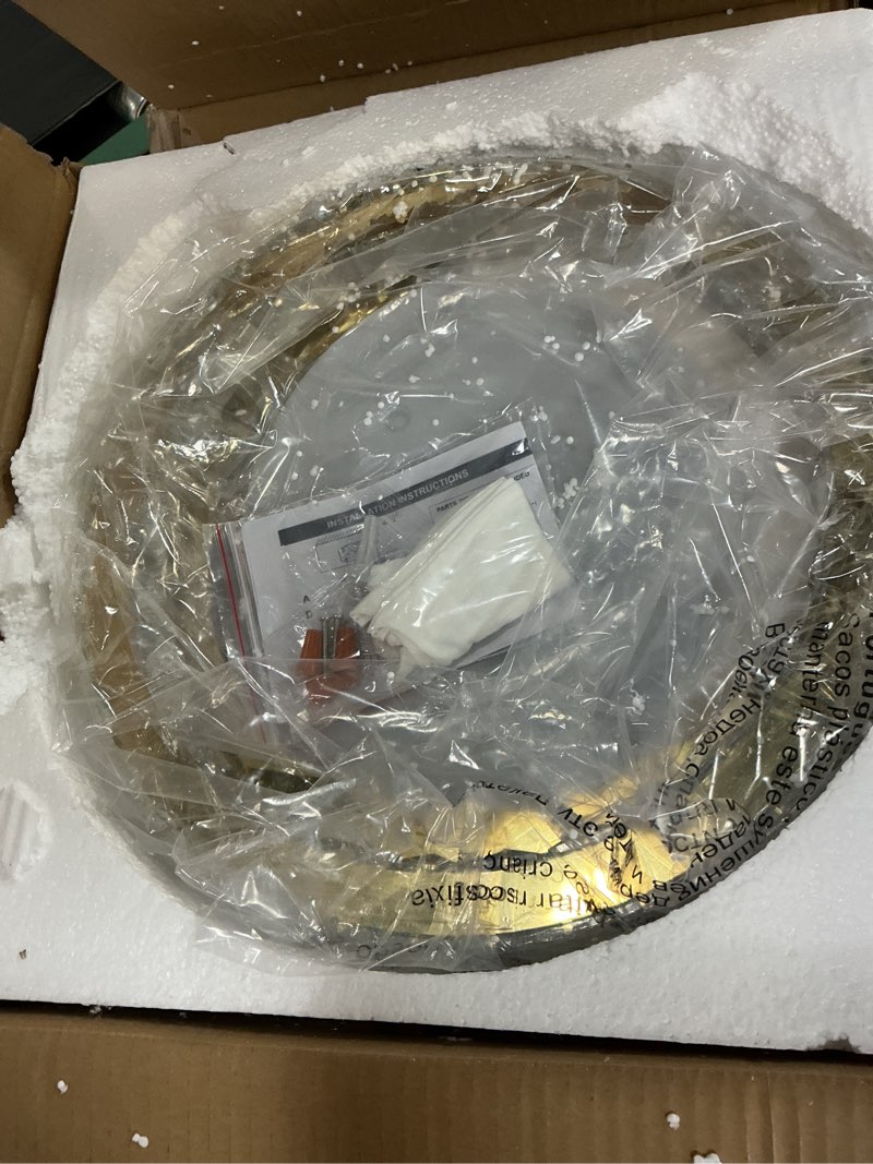 Condition photo showing Good Condition for modern k9 crystal dimmable led flush mount ceiling light,15 inch 36w/5cct 3000k-6000k,luxury gold round large close to ceiling lighting fixtures for living room,kitchen,bedroom,dining room gold 15 inch