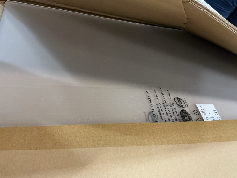 Condition photo showing New/Like New for Plexiglass Sheets - 24x24 Inches, 1/8 Inch (3mm) Thick, Clear Cast Acrylic Panel - Pack of 2, Shatterproof & Lightweight Acrylic-Glass for DIY, Craft, Signage, Displays & Protection 2 Pack 24x24inch 1/8 thick 2