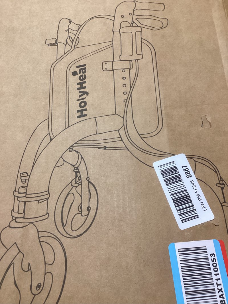 Condition photo showing New/Like New for 3 Wheel Walkers for Seniors, Lightweight Rollator Walkers Foldable for Elderly with Cane Hold and Cup Hold, Height Adjustable Aluminum Three Wheel Rolling Walker Mobility Aid, Purple