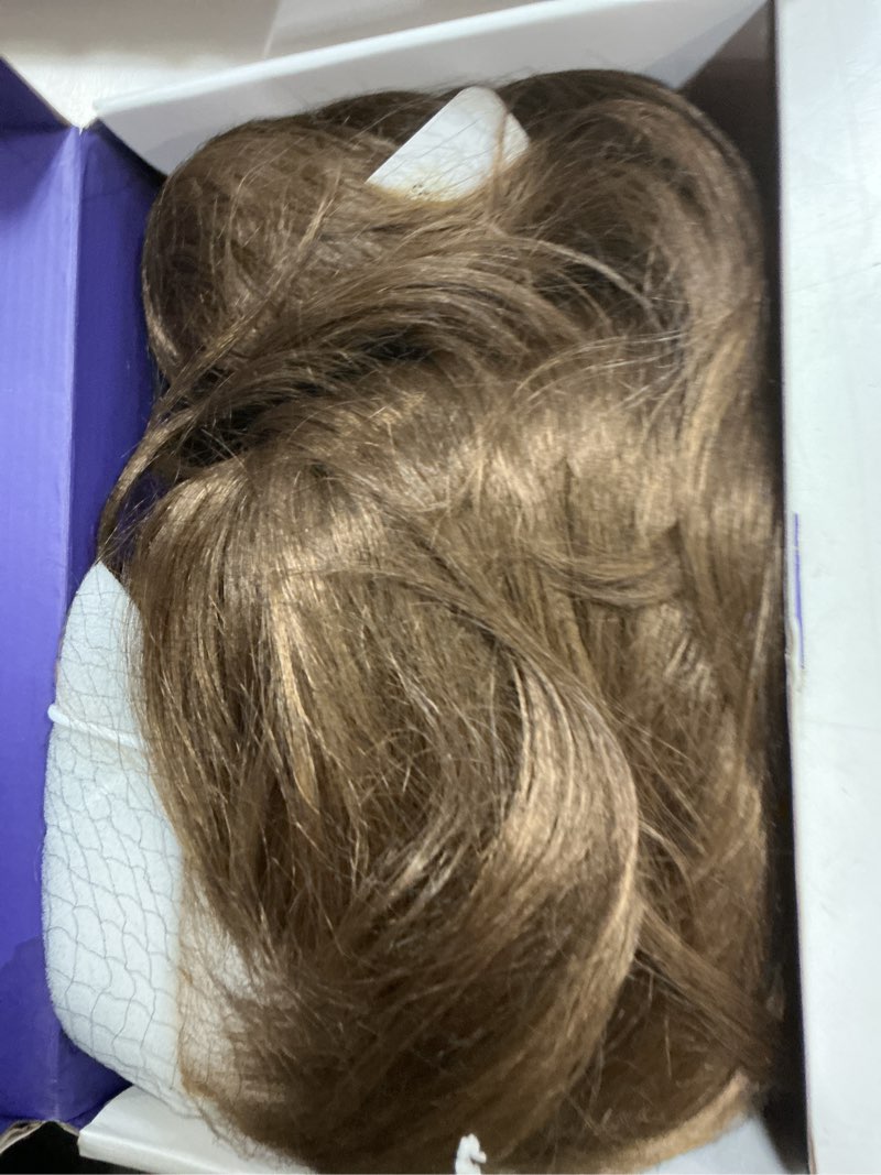 Condition photo showing As Is for haircube 13x6 hd lace front wig synthetic 22 inch honey brown long wave layered glueless wig for women, natural look daily wear