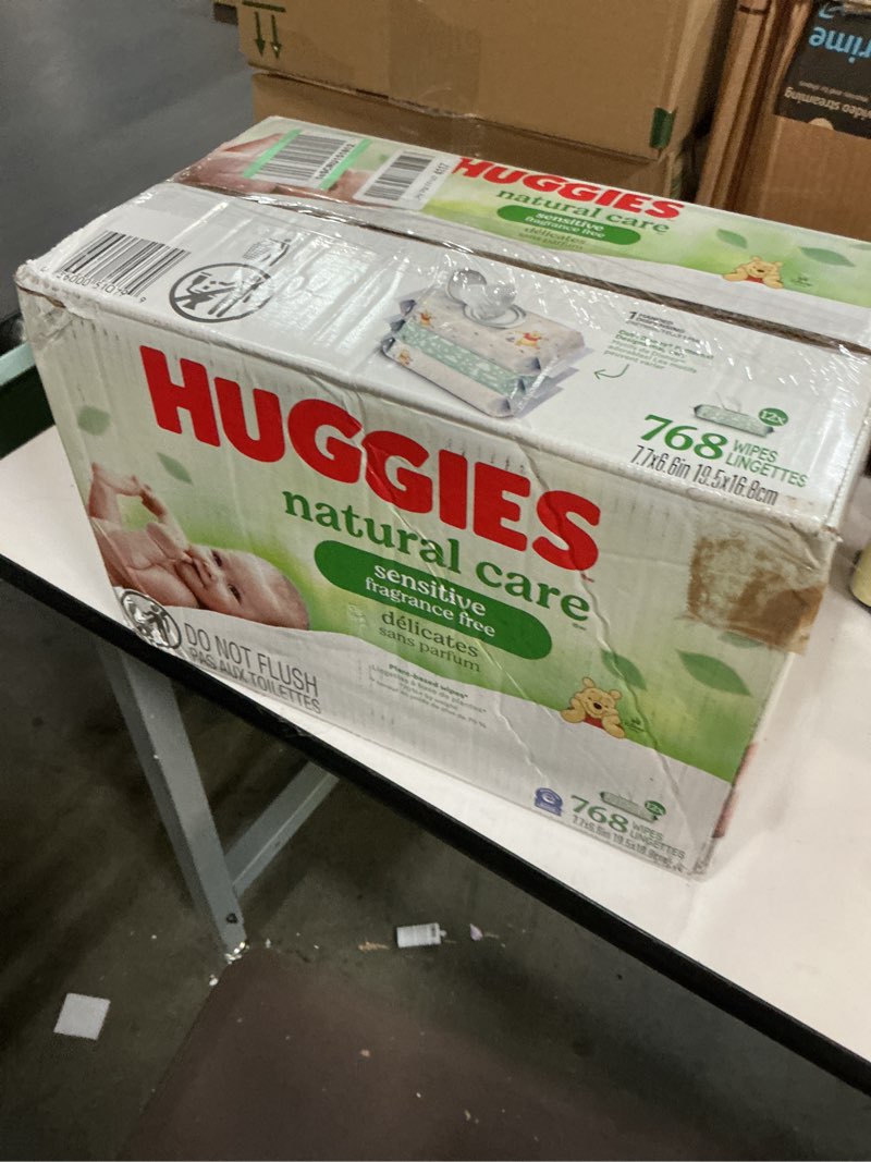 Condition photo showing New/Like New for Huggies Natural Care Sensitive Baby Wipes, Unscented, Hypoallergenic, 99% Purified Water, 12 Flip-Top Packs (768 Wipes Total), Packaging May Vary 64 Count (Pack of 12)