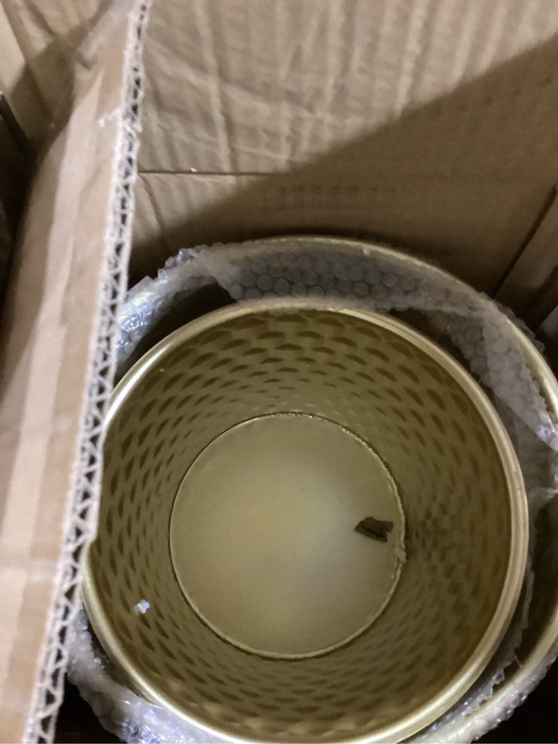 Condition photo showing Good Condition for TRIROCKS Set of 2 Planters with Stand Indoor Outdoor Metal Gold Planters for Indoor Plants 30 &40" Tall Morden Planters Flower Pots for Living Room Corner Kitchen Office Garden Balcony Patio Decor Gold 1