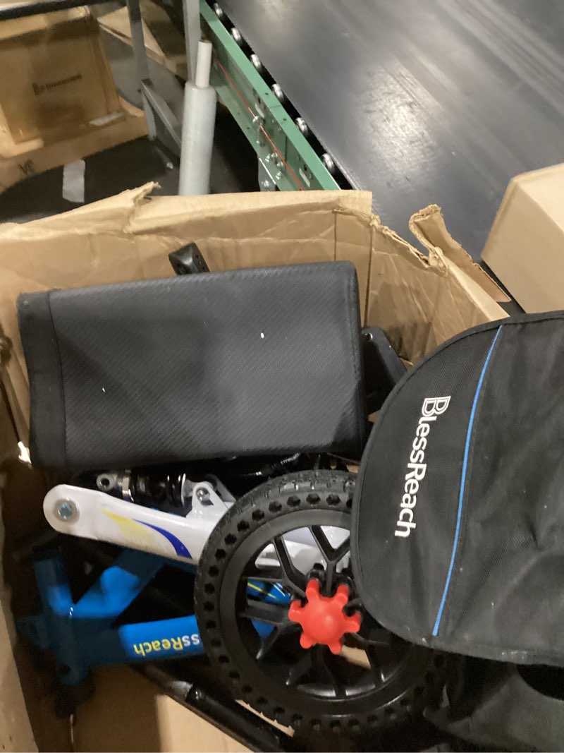 Condition photo showing As Is for similar to stock photo blessreach deluxe medical scooter double handbrake, all terrain steerable knee scooter crutch alternative, for adults injured ankle & foot recovery in blacks