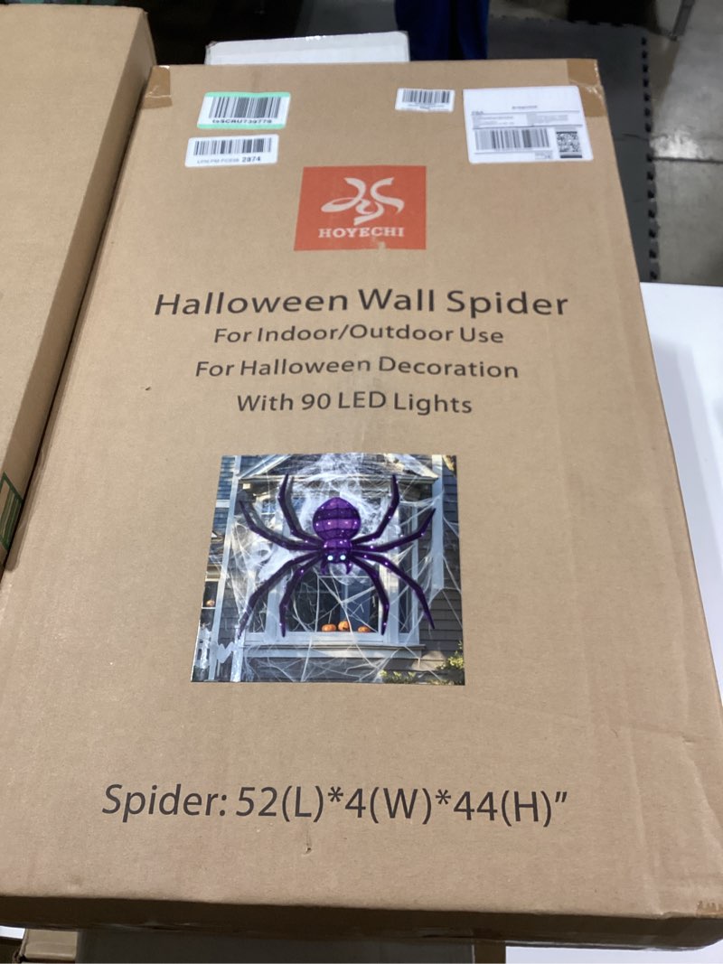 Condition photo showing Good Condition for HOYECHI Halloween Decorations Outdoor Hanging Spider - 4.2FT Giant Climb The Wall Spider Halloween D