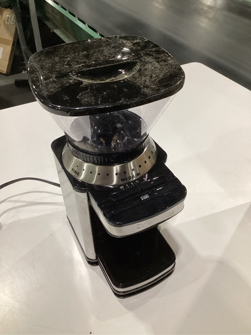 Condition photo showing Good Condition for OXO Brew Conical Burr Coffee Grinder - Silver, Stainless Steel Burrs, One-Touch Automatic Smart Grind, USED, MISSING PARTS, NOT TESTED 