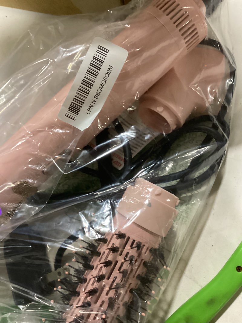 Condition photo showing Good Condition for 3 in 1 rotating hair dryer brush,negative ionic professional brush blow dryer with detachable brush(2" & 1.5"),3 heats and 2 speeds rotating hot air brush for curling,straight,drying pink