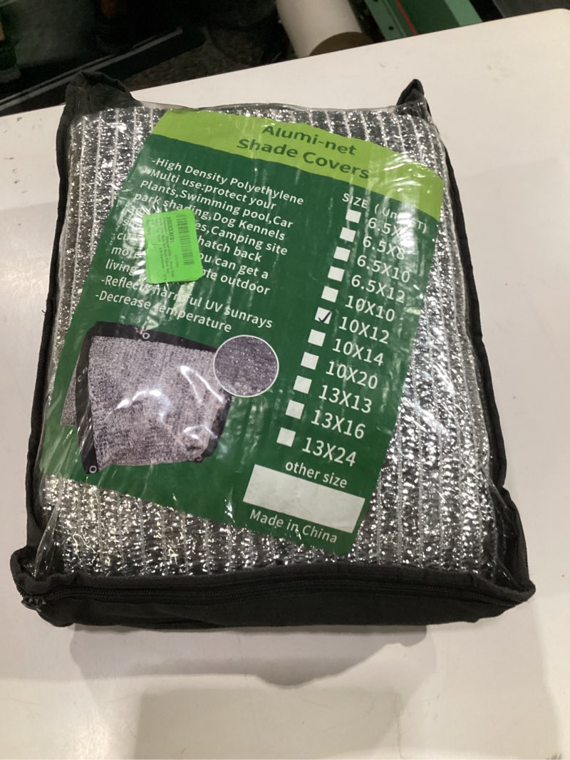 Condition photo showing Good Condition for jtsuncover- aluminet 85% - heavy duty shade cloth mesh sun block fabric sun reflect pet shade - with grommets - 10 ft x 12 ft