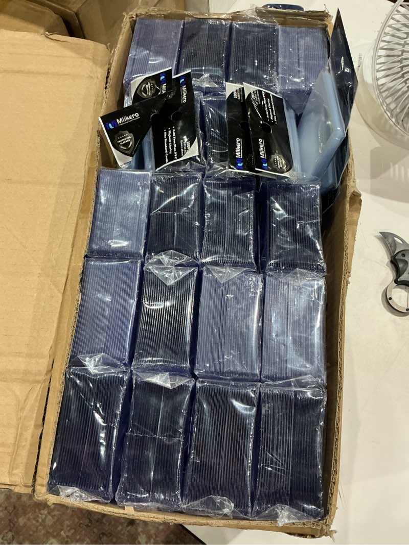 Condition photo showing New/Like New for incomplete 2000 card sleeves top loaders for cards, 3\" x 4\" hard plastic toploaders, baseball card protectors, trading card holder for football sports cards (1000 toploaders + 1000 penny sleeves) 1000 hard sleeves + 1000 soft sleeves