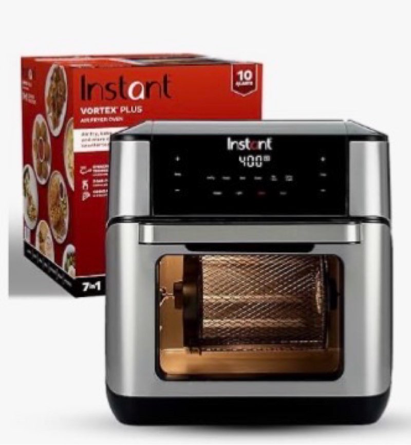Instant Pot 10QT Air Fryer, 7-in-1 Functions with EvenCrisp Technology that Crisps, Broils, Bakes, R