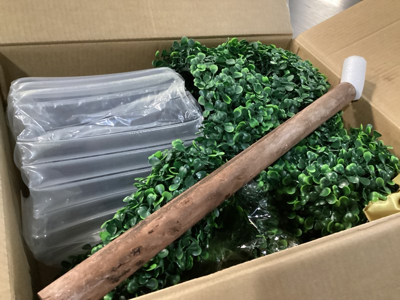 Condition photo showing Good Condition for easter decorations - 3 ft boxwood bunny topiary with bow - artificial bunny shaped tree with planter pot for indoor outdoor decor - spring decoration for home yard front door porch mantle party